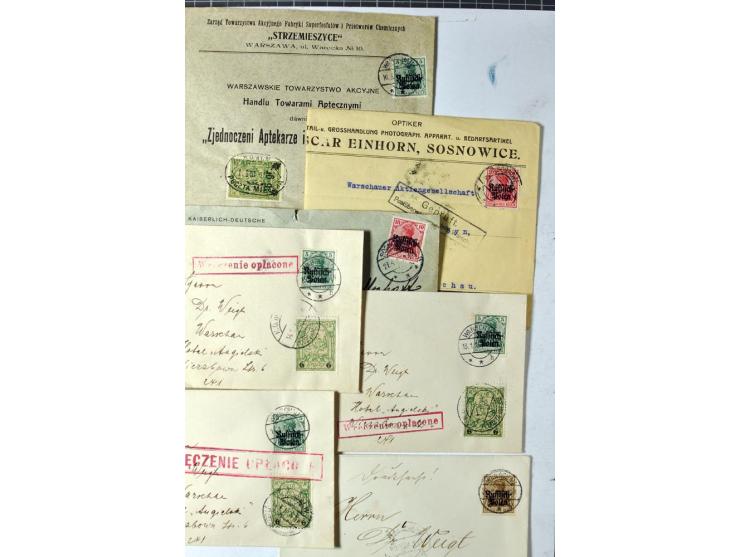 Stadtpost Warschau: 1915/16, über 230 Briefe und Karten nach Warschau, alle mit Marken bzw. Portostempeln der Stadtpost, dabe