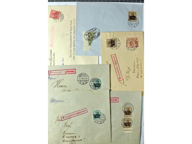 Stadtpost Warschau: 1915/16, über 230 Briefe und Karten nach Warschau, alle mit Marken bzw. Portostempeln der Stadtpost, dabe