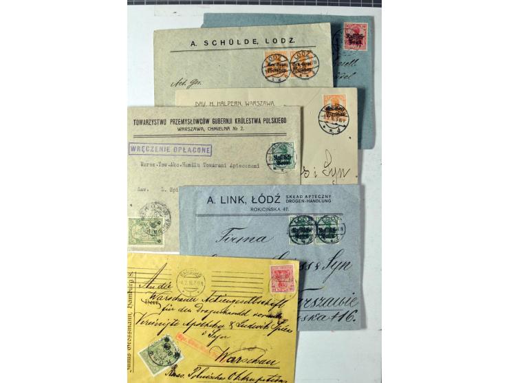 Stadtpost Warschau: 1915/16, über 230 Briefe und Karten nach Warschau, alle mit Marken bzw. Portostempeln der Stadtpost, dabe