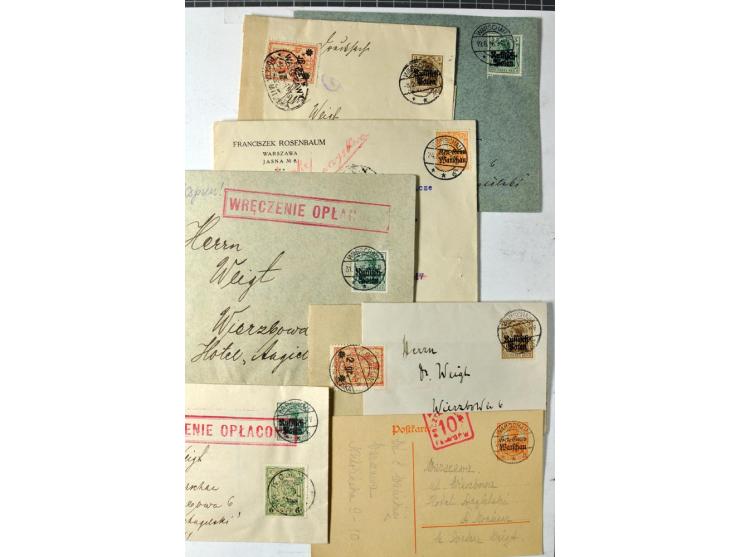 Stadtpost Warschau: 1915/16, über 230 Briefe und Karten nach Warschau, alle mit Marken bzw. Portostempeln der Stadtpost, dabe