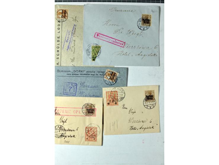 Stadtpost Warschau: 1915/16, über 230 Briefe und Karten nach Warschau, alle mit Marken bzw. Portostempeln der Stadtpost, dabe