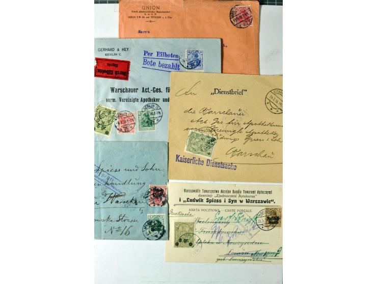 Stadtpost Warschau: 1915/16, über 230 Briefe und Karten nach Warschau, alle mit Marken bzw. Portostempeln der Stadtpost, dabe
