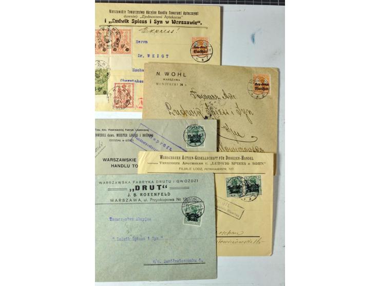 Stadtpost Warschau: 1915/16, über 230 Briefe und Karten nach Warschau, alle mit Marken bzw. Portostempeln der Stadtpost, dabe