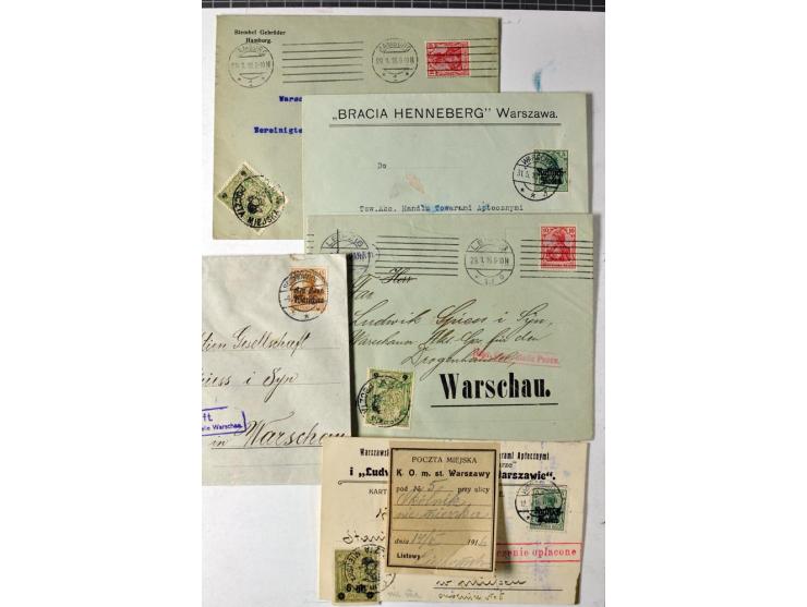 Stadtpost Warschau: 1915/16, über 230 Briefe und Karten nach Warschau, alle mit Marken bzw. Portostempeln der Stadtpost, dabe