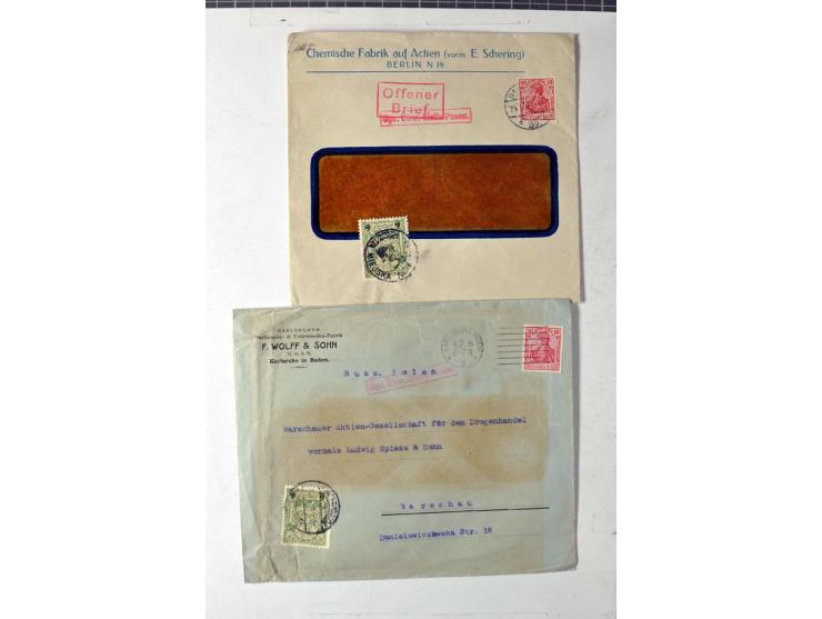 Stadtpost Warschau: 1915/16, über 230 Briefe und Karten nach Warschau, alle mit Marken bzw. Portostempeln der Stadtpost, dabe
