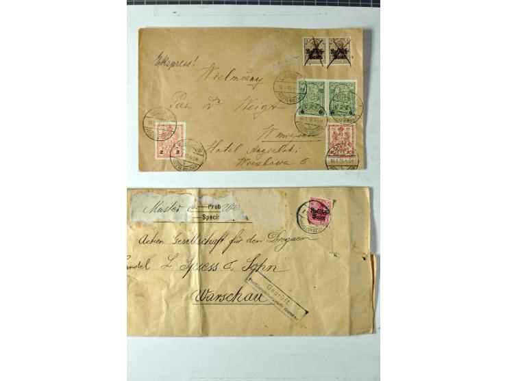 Stadtpost Warschau: 1915/16, über 230 Briefe und Karten nach Warschau, alle mit Marken bzw. Portostempeln der Stadtpost, dabe