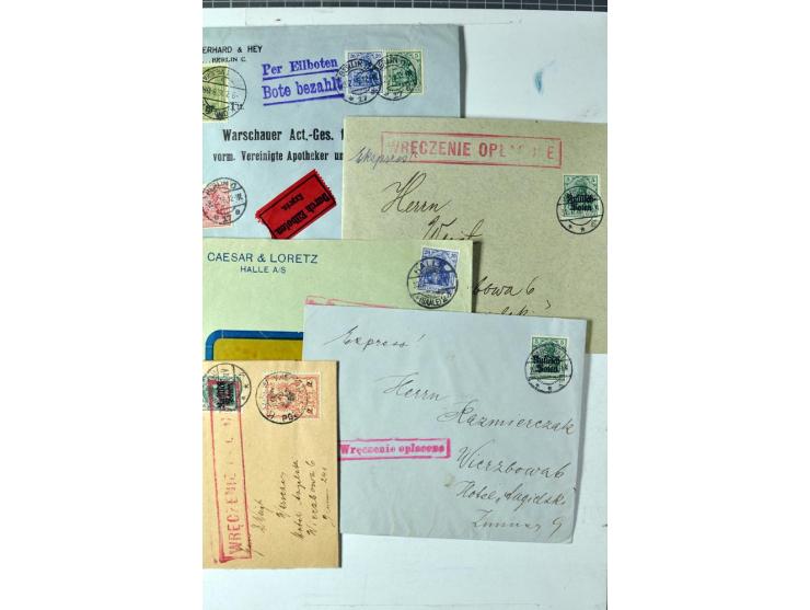 Stadtpost Warschau: 1915/16, über 230 Briefe und Karten nach Warschau, alle mit Marken bzw. Portostempeln der Stadtpost, dabe