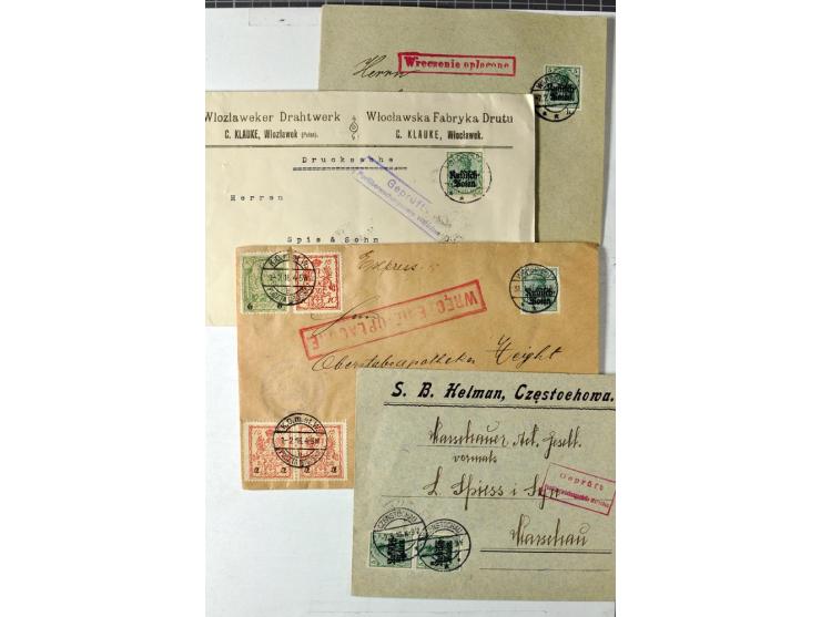 Stadtpost Warschau: 1915/16, über 230 Briefe und Karten nach Warschau, alle mit Marken bzw. Portostempeln der Stadtpost, dabe