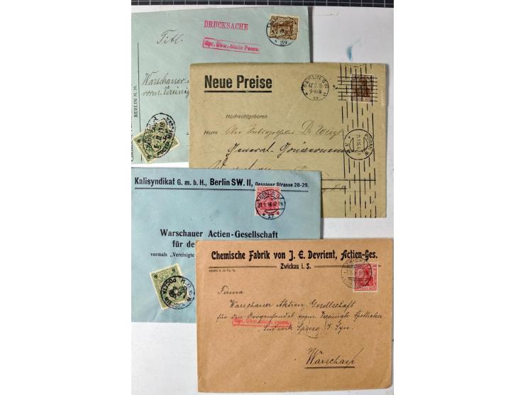 Stadtpost Warschau: 1915/16, über 230 Briefe und Karten nach Warschau, alle mit Marken bzw. Portostempeln der Stadtpost, dabe