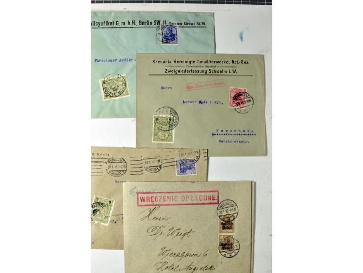 Stadtpost Warschau: 1915/16, über 230 Briefe und Karten nach Warschau, alle mit Marken bzw. Portostempeln der Stadtpost, dabe