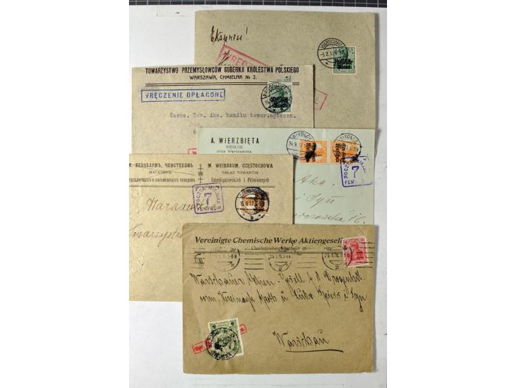 Stadtpost Warschau: 1915/16, über 230 Briefe und Karten nach Warschau, alle mit Marken bzw. Portostempeln der Stadtpost, dabe