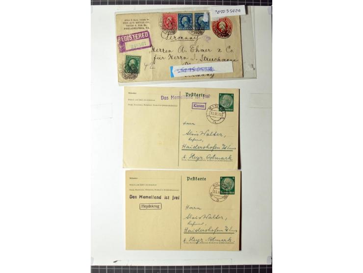 1919/39, umfangreiche Sammlung mit über 120 Briefe und Karten mit vielen Einschreiben, besseren Frankaturen und besonderen Ve