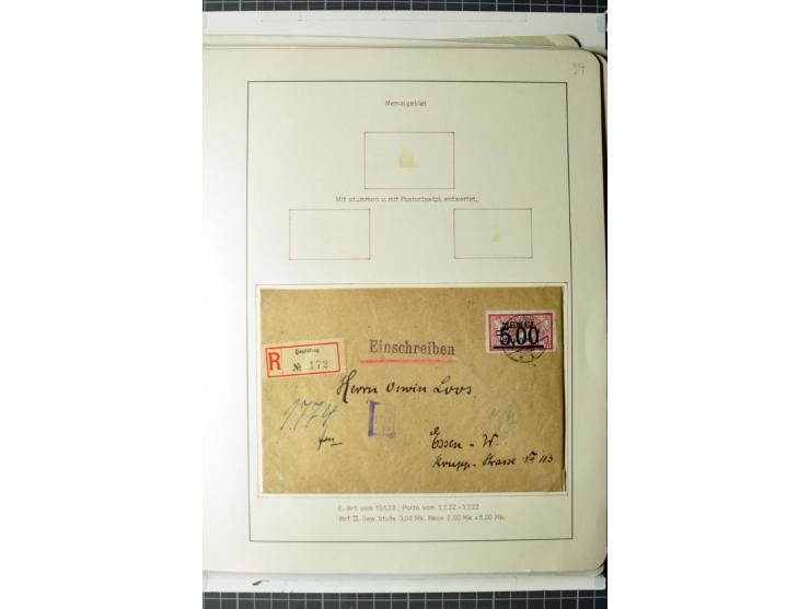 1919/39, umfangreiche Sammlung mit über 120 Briefe und Karten mit vielen Einschreiben, besseren Frankaturen und besonderen Ve