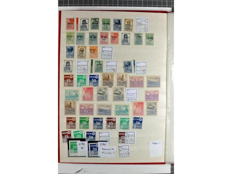1940/1944, meist postfrischer/ungebrauchter und gestempelter Posten im Steckbuch mit Schwerpunkt Estland, Litauen und Montene
