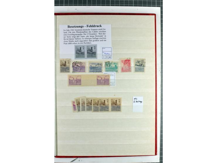 1940/1944, meist postfrischer/ungebrauchter und gestempelter Posten im Steckbuch mit Schwerpunkt Estland, Litauen und Montene