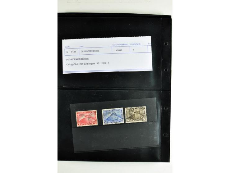 1872/1990, sehr interessantes Doublettenbuch mit fast nur besseren und kpl. Ausgaben ab Dt.Reich, dabei u.a. 2 Sätze Chicagof