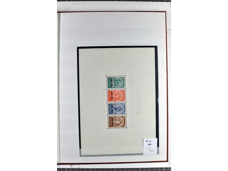 1930/1948, hochwertige Blockpartie mit Deutsches Reich Block 1 ungebraucht, Block 2 ungebraucht und gestempelt (Fotoattest Oe