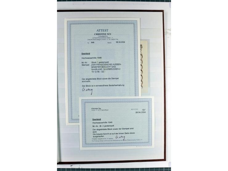 1930/1948, hochwertige Blockpartie mit Deutsches Reich Block 1 ungebraucht, Block 2 ungebraucht und gestempelt (Fotoattest Oe