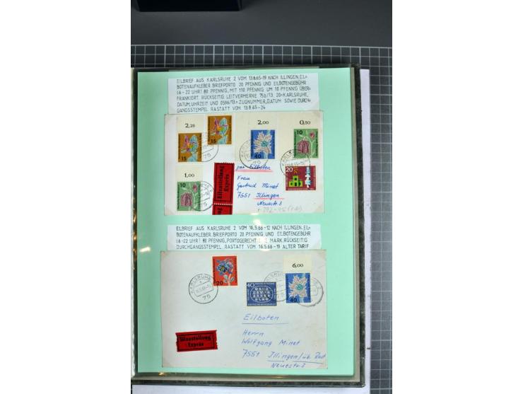 1828/1995, sehr umfangreiche Ausstellungs-Sammlung "Die Eilboten-Post" ab Vorphila in 11 Alben mit einigen hundert Briefen, K