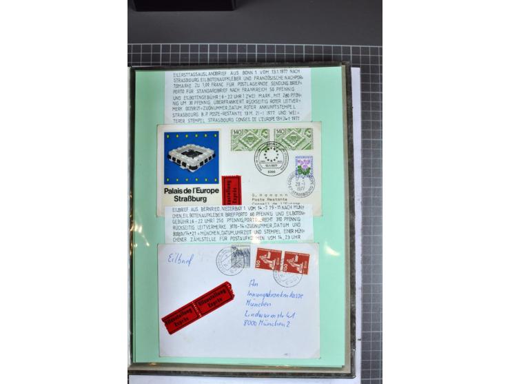 1828/1995, sehr umfangreiche Ausstellungs-Sammlung "Die Eilboten-Post" ab Vorphila in 11 Alben mit einigen hundert Briefen, K