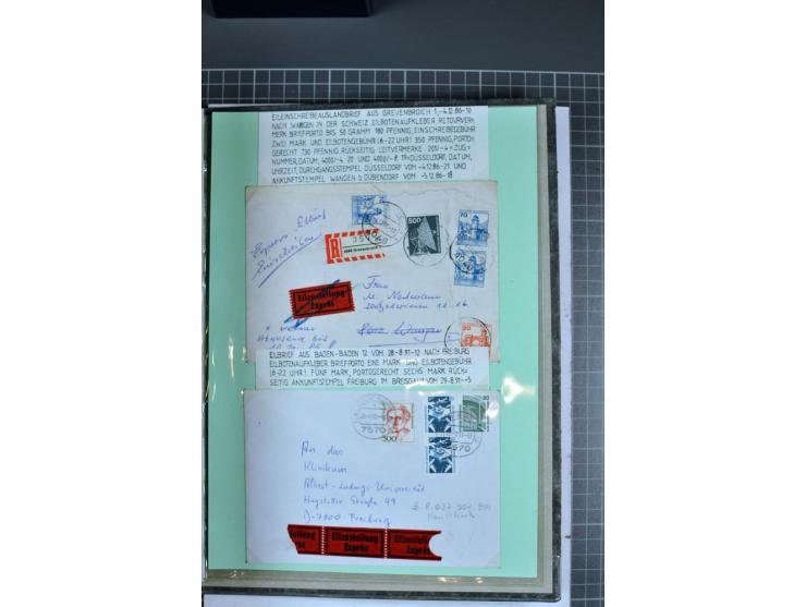 1828/1995, sehr umfangreiche Ausstellungs-Sammlung "Die Eilboten-Post" ab Vorphila in 11 Alben mit einigen hundert Briefen, K