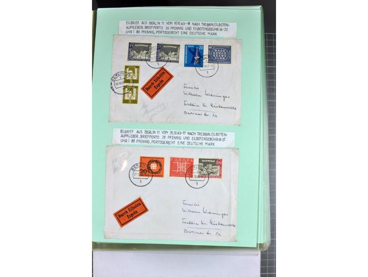 1828/1995, sehr umfangreiche Ausstellungs-Sammlung "Die Eilboten-Post" ab Vorphila in 11 Alben mit einigen hundert Briefen, K