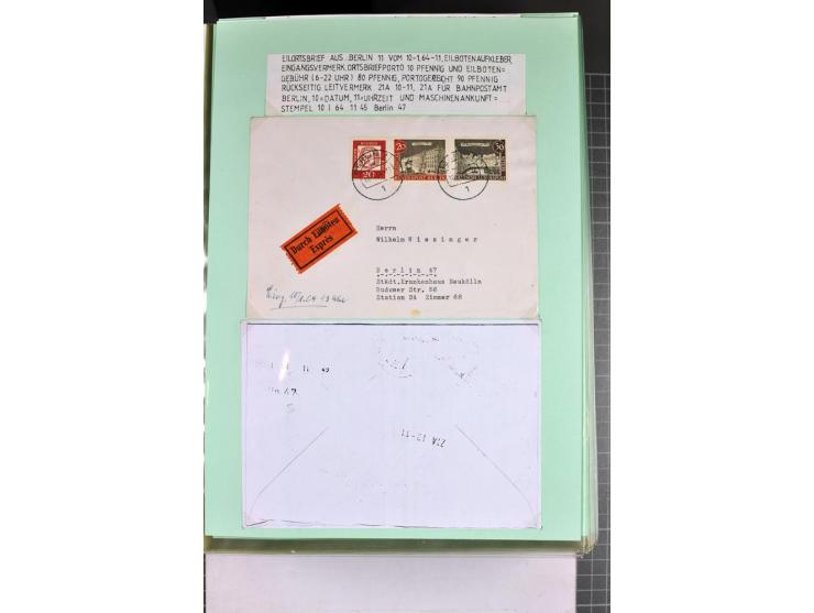 1828/1995, sehr umfangreiche Ausstellungs-Sammlung "Die Eilboten-Post" ab Vorphila in 11 Alben mit einigen hundert Briefen, K