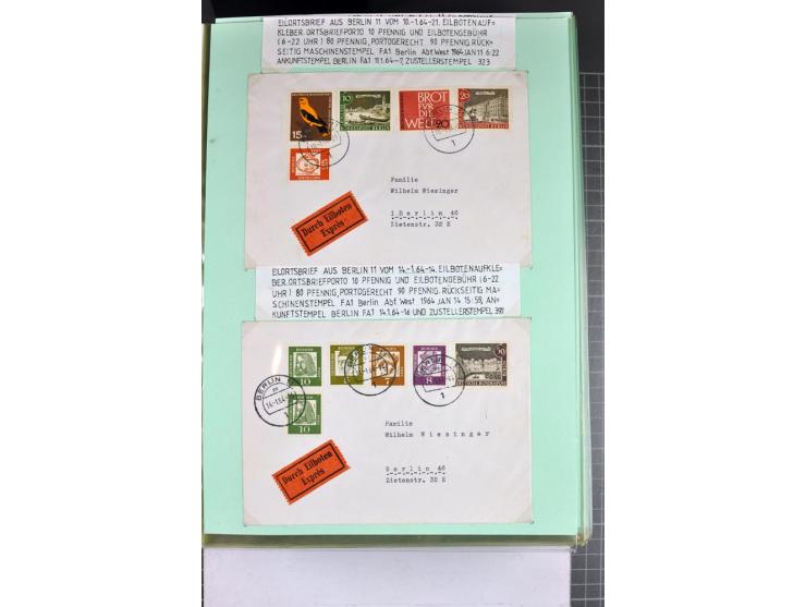 1828/1995, sehr umfangreiche Ausstellungs-Sammlung "Die Eilboten-Post" ab Vorphila in 11 Alben mit einigen hundert Briefen, K