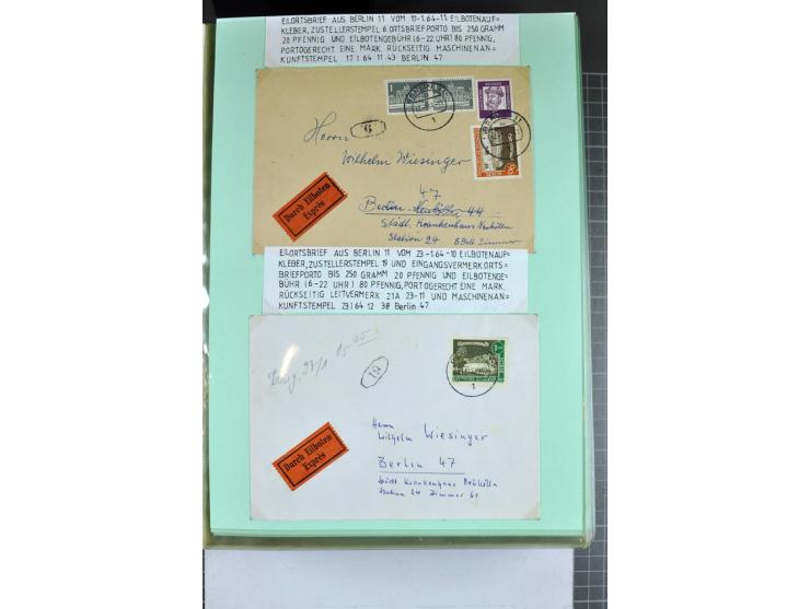1828/1995, sehr umfangreiche Ausstellungs-Sammlung "Die Eilboten-Post" ab Vorphila in 11 Alben mit einigen hundert Briefen, K
