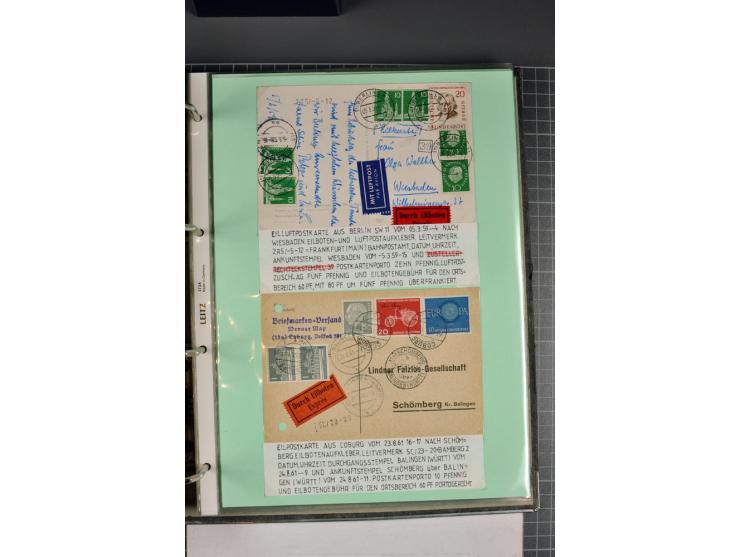 1828/1995, sehr umfangreiche Ausstellungs-Sammlung "Die Eilboten-Post" ab Vorphila in 11 Alben mit einigen hundert Briefen, K