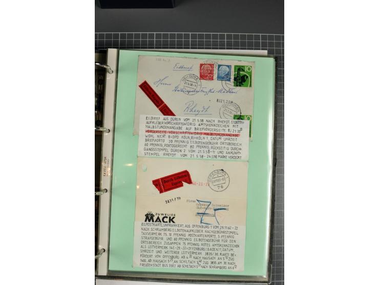 1828/1995, sehr umfangreiche Ausstellungs-Sammlung "Die Eilboten-Post" ab Vorphila in 11 Alben mit einigen hundert Briefen, K