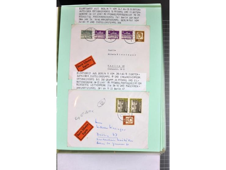 1828/1995, sehr umfangreiche Ausstellungs-Sammlung "Die Eilboten-Post" ab Vorphila in 11 Alben mit einigen hundert Briefen, K
