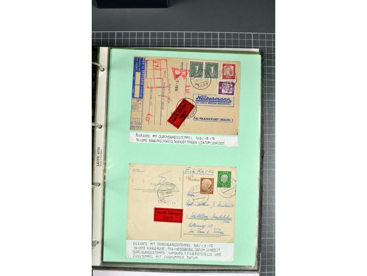 1828/1995, sehr umfangreiche Ausstellungs-Sammlung "Die Eilboten-Post" ab Vorphila in 11 Alben mit einigen hundert Briefen, K