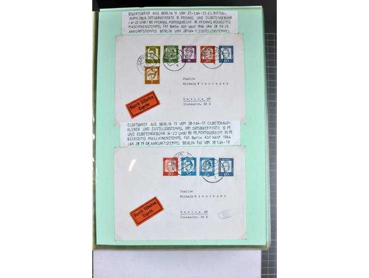1828/1995, sehr umfangreiche Ausstellungs-Sammlung "Die Eilboten-Post" ab Vorphila in 11 Alben mit einigen hundert Briefen, K