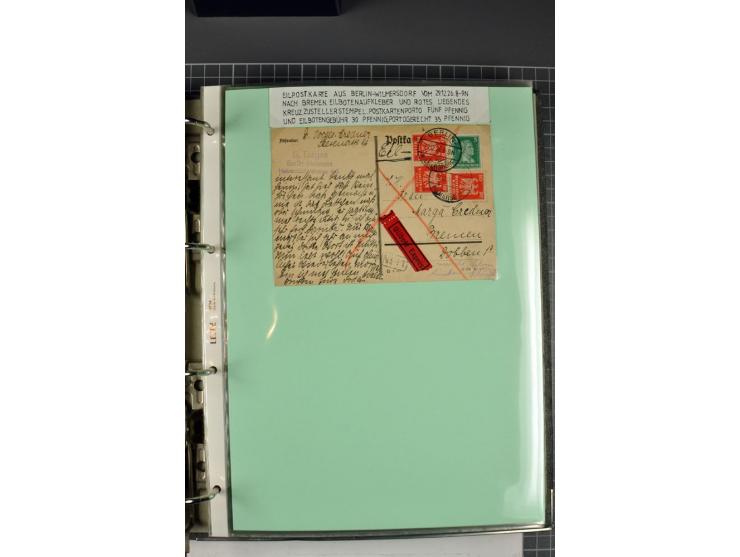 1828/1995, sehr umfangreiche Ausstellungs-Sammlung "Die Eilboten-Post" ab Vorphila in 11 Alben mit einigen hundert Briefen, K