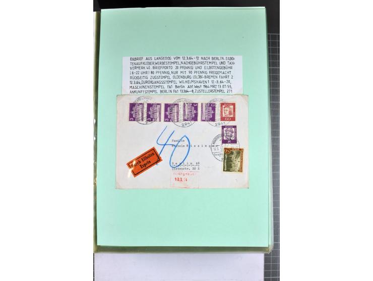 1828/1995, sehr umfangreiche Ausstellungs-Sammlung "Die Eilboten-Post" ab Vorphila in 11 Alben mit einigen hundert Briefen, K