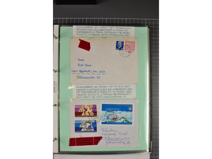 1828/1995, sehr umfangreiche Ausstellungs-Sammlung "Die Eilboten-Post" ab Vorphila in 11 Alben mit einigen hundert Briefen, K