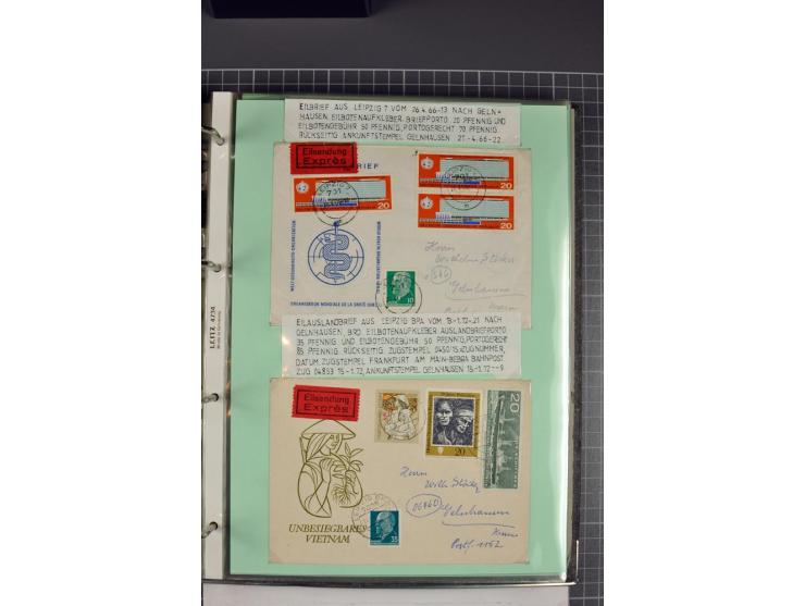 1828/1995, sehr umfangreiche Ausstellungs-Sammlung "Die Eilboten-Post" ab Vorphila in 11 Alben mit einigen hundert Briefen, K
