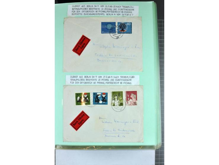 1828/1995, sehr umfangreiche Ausstellungs-Sammlung "Die Eilboten-Post" ab Vorphila in 11 Alben mit einigen hundert Briefen, K