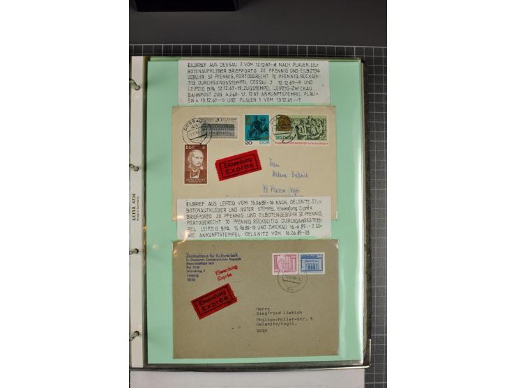 1828/1995, sehr umfangreiche Ausstellungs-Sammlung "Die Eilboten-Post" ab Vorphila in 11 Alben mit einigen hundert Briefen, K
