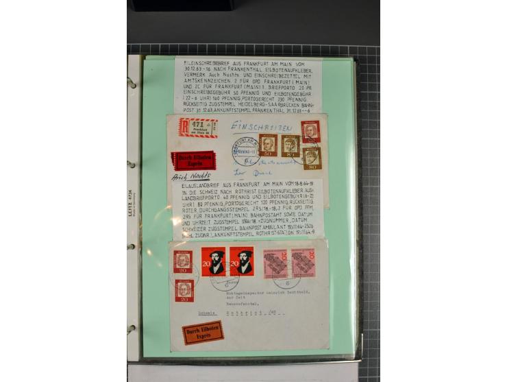 1828/1995, sehr umfangreiche Ausstellungs-Sammlung "Die Eilboten-Post" ab Vorphila in 11 Alben mit einigen hundert Briefen, K