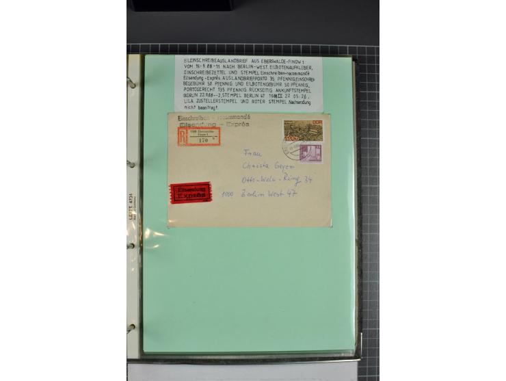 1828/1995, sehr umfangreiche Ausstellungs-Sammlung "Die Eilboten-Post" ab Vorphila in 11 Alben mit einigen hundert Briefen, K