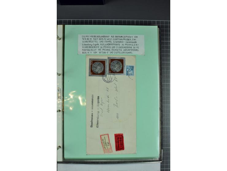 1828/1995, sehr umfangreiche Ausstellungs-Sammlung "Die Eilboten-Post" ab Vorphila in 11 Alben mit einigen hundert Briefen, K