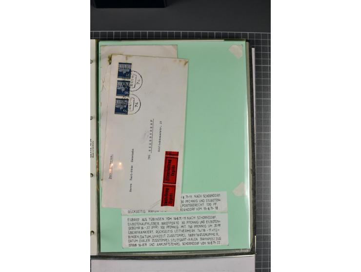 1828/1995, sehr umfangreiche Ausstellungs-Sammlung "Die Eilboten-Post" ab Vorphila in 11 Alben mit einigen hundert Briefen, K
