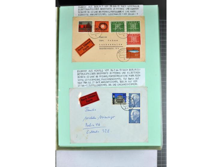 1828/1995, sehr umfangreiche Ausstellungs-Sammlung "Die Eilboten-Post" ab Vorphila in 11 Alben mit einigen hundert Briefen, K