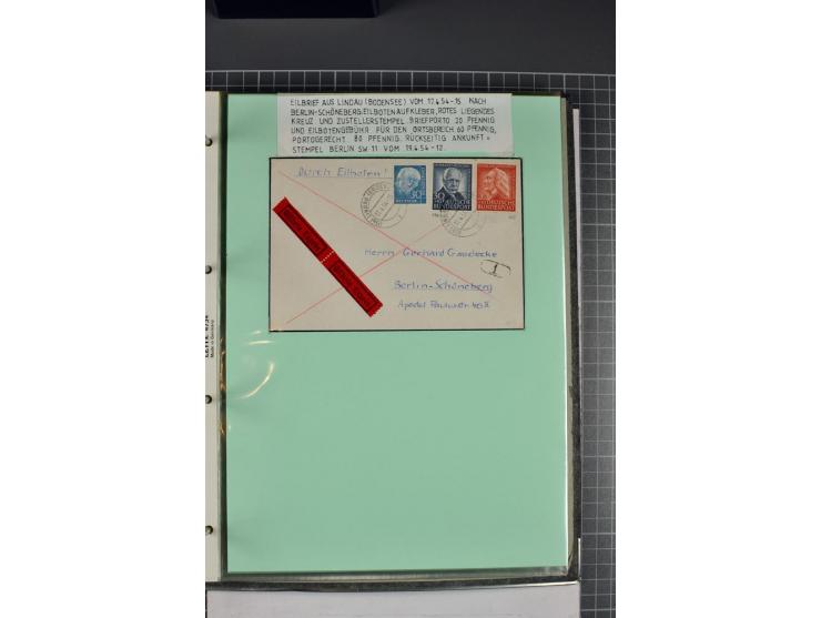 1828/1995, sehr umfangreiche Ausstellungs-Sammlung "Die Eilboten-Post" ab Vorphila in 11 Alben mit einigen hundert Briefen, K