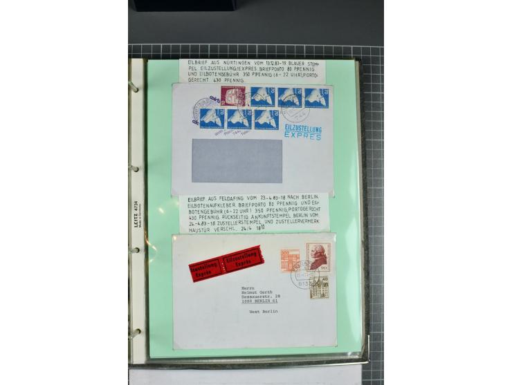 1828/1995, sehr umfangreiche Ausstellungs-Sammlung "Die Eilboten-Post" ab Vorphila in 11 Alben mit einigen hundert Briefen, K