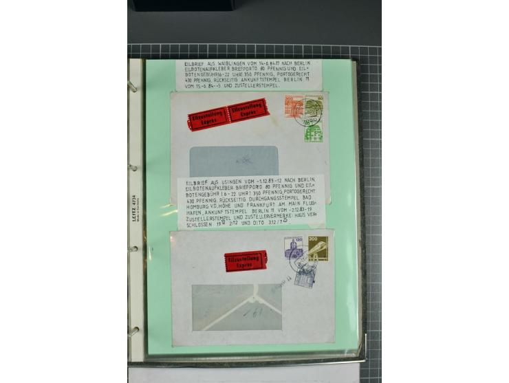 1828/1995, sehr umfangreiche Ausstellungs-Sammlung "Die Eilboten-Post" ab Vorphila in 11 Alben mit einigen hundert Briefen, K