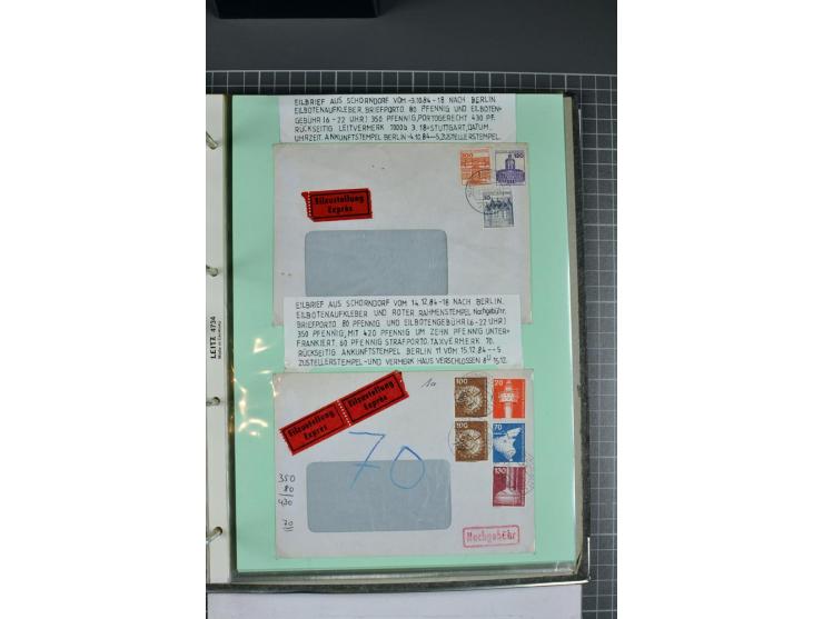 1828/1995, sehr umfangreiche Ausstellungs-Sammlung "Die Eilboten-Post" ab Vorphila in 11 Alben mit einigen hundert Briefen, K