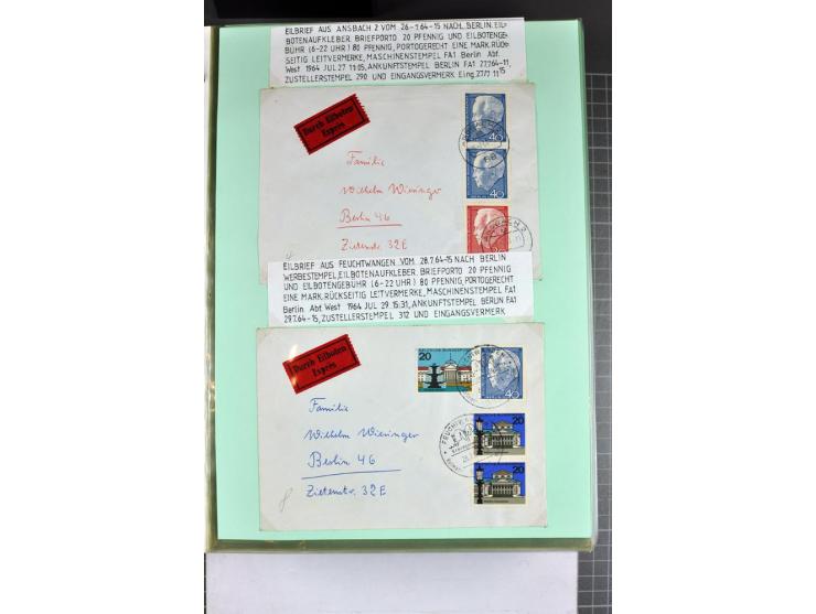 1828/1995, sehr umfangreiche Ausstellungs-Sammlung "Die Eilboten-Post" ab Vorphila in 11 Alben mit einigen hundert Briefen, K